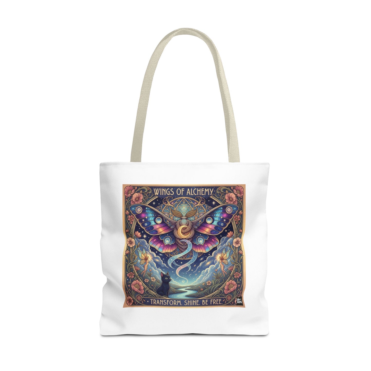 Wings of Alchemy Tote Bag - Transform, Shine, Be Free, Magical Art, Eco-Friendly Canvas Bag, Perfect Gift for Nature Lovers