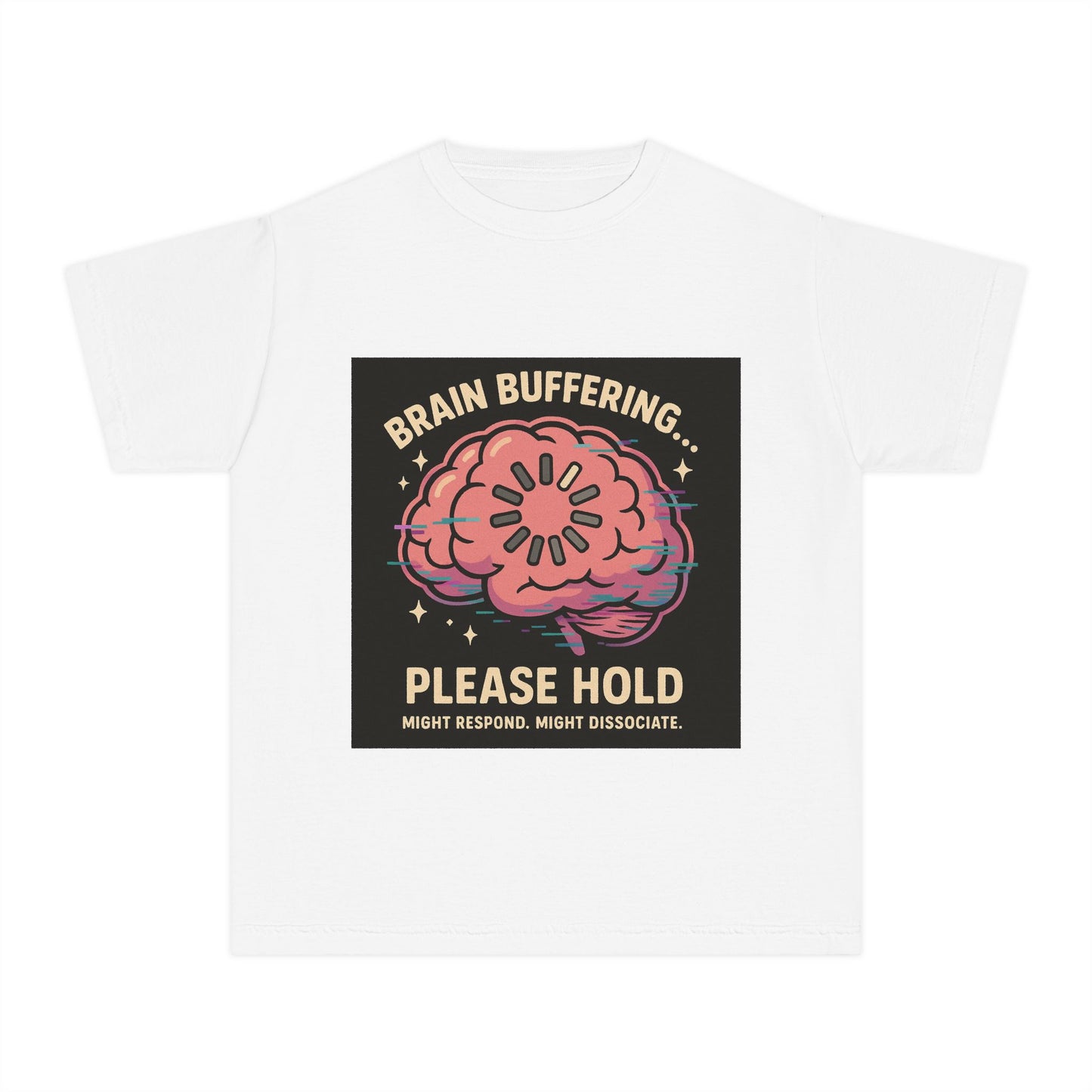 Brain Buffering Youth Tee - Fun Graphic Tee, Casual Wear, Gift for Teens, Cool Funny Shirt, Brainy Humor
