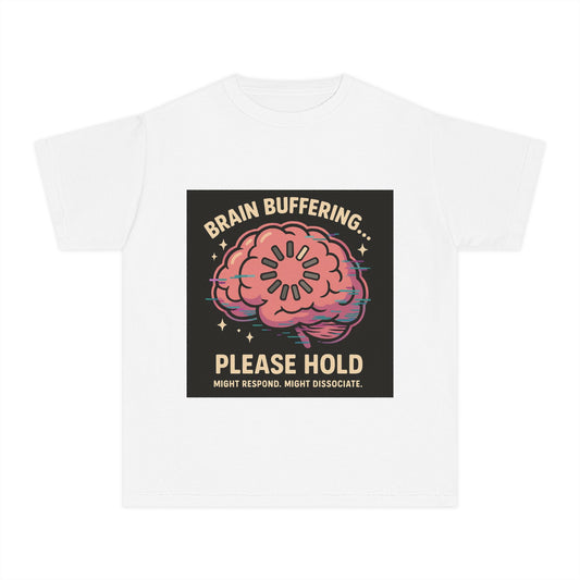 Brain Buffering Youth Tee - Fun Graphic Tee, Casual Wear, Gift for Teens, Cool Funny Shirt, Brainy Humor