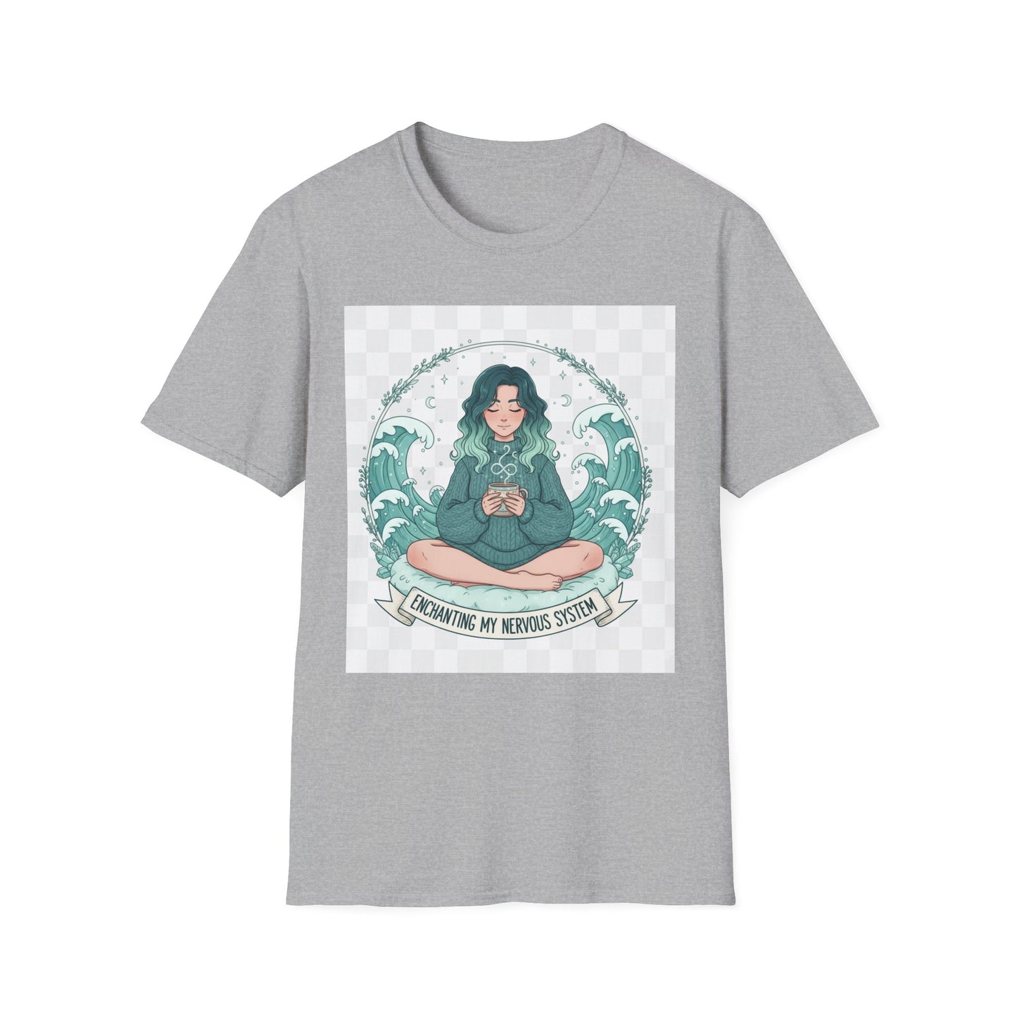 Enchanting My Nervous System T-Shirt | Cozy Mindfulness Tee, Neurospicy Self-Care Shirt, Calm Aesthetic Anime Top