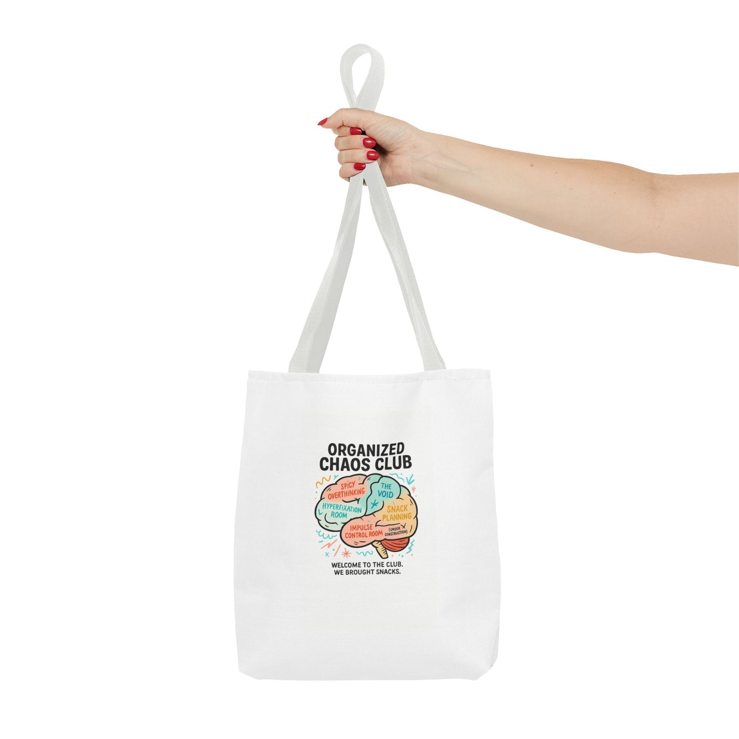 Organized Chaos Club Tote Bag - Unique Gift for Creative Minds, Perfect for Shopping, Travel, or School, Fun Design