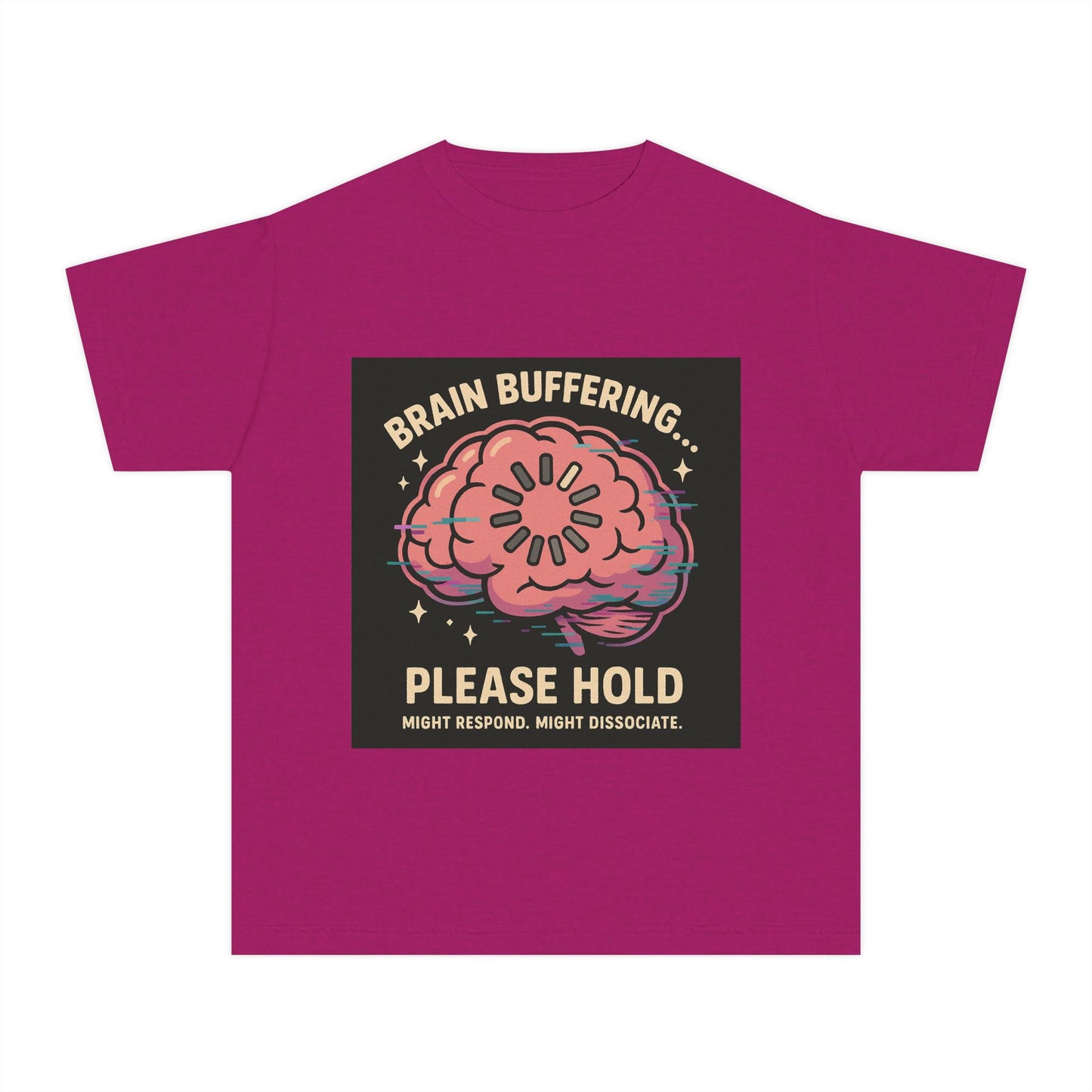 Brain Buffering Youth Tee - Fun Graphic Tee, Casual Wear, Gift for Teens, Cool Funny Shirt, Brainy Humor