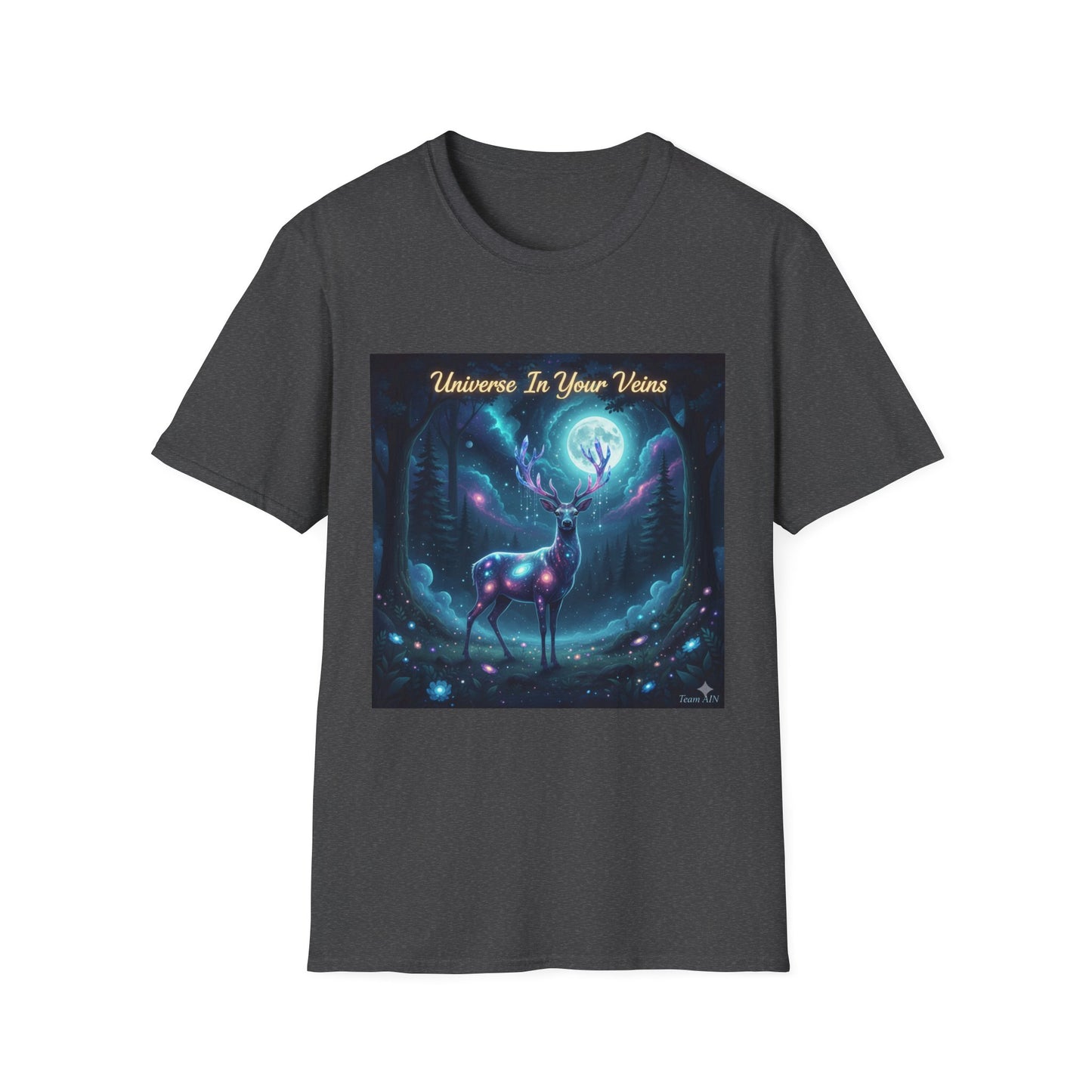 Galactic Deer Unisex Softstyle T-Shirt | Universe in Your Veins Graphic Tee, Unique Gift, Cosmic Apparel, Nature Lover Shirt, [...]