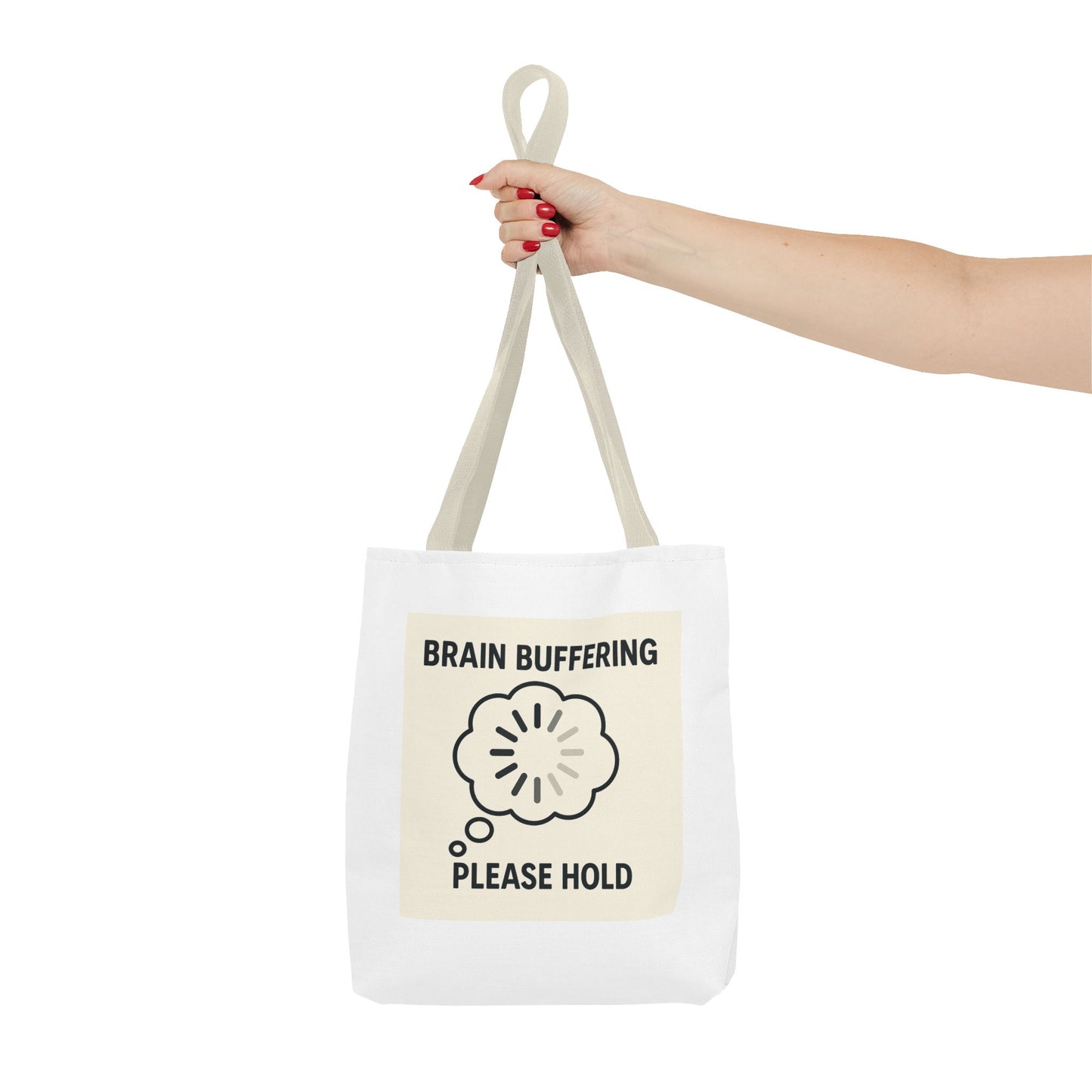 Brain Buffering Tote Bag - Funny Gift for Students, Teachers, Brain Lovers, College Essentials, Quirky Holiday Carryall