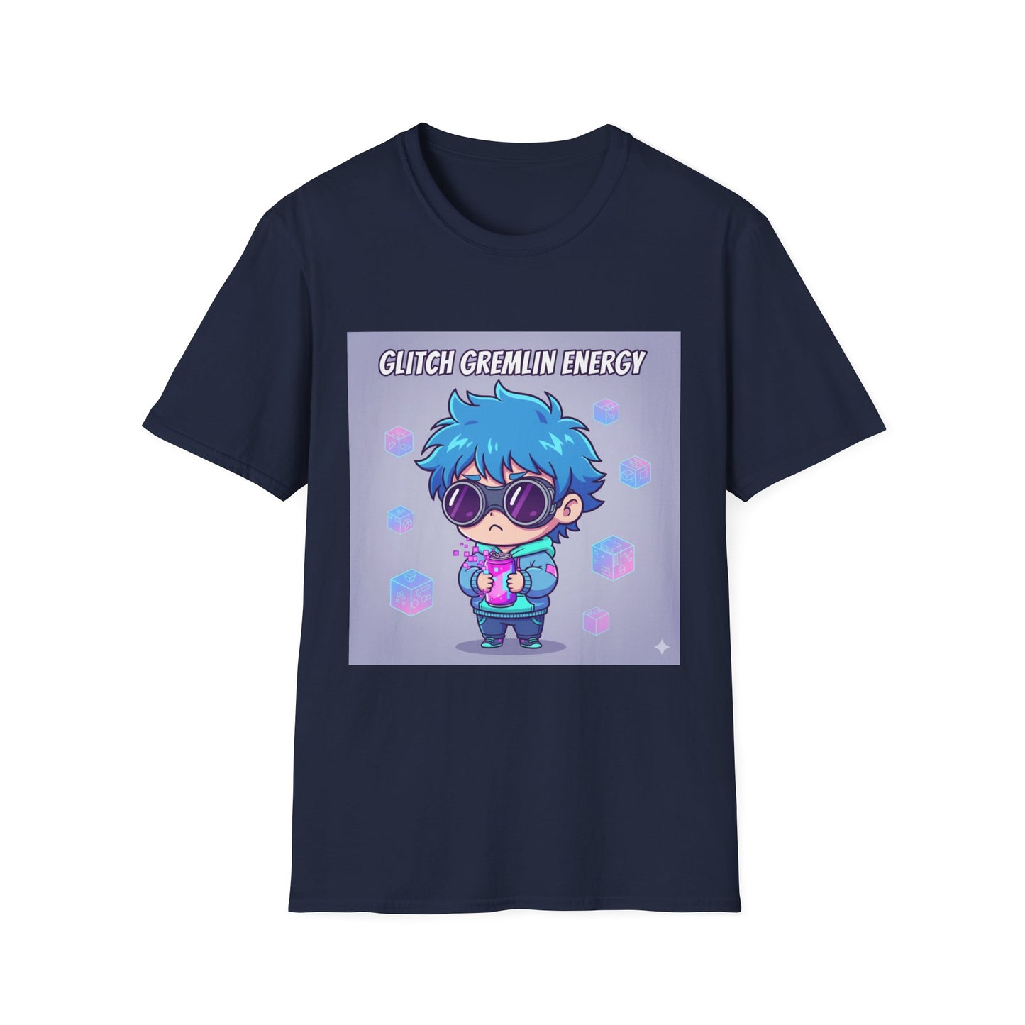 Chibi Gamer T-Shirt – “Glitch Gremlin Energy” | Cute Cyberpunk Streetwear Tee