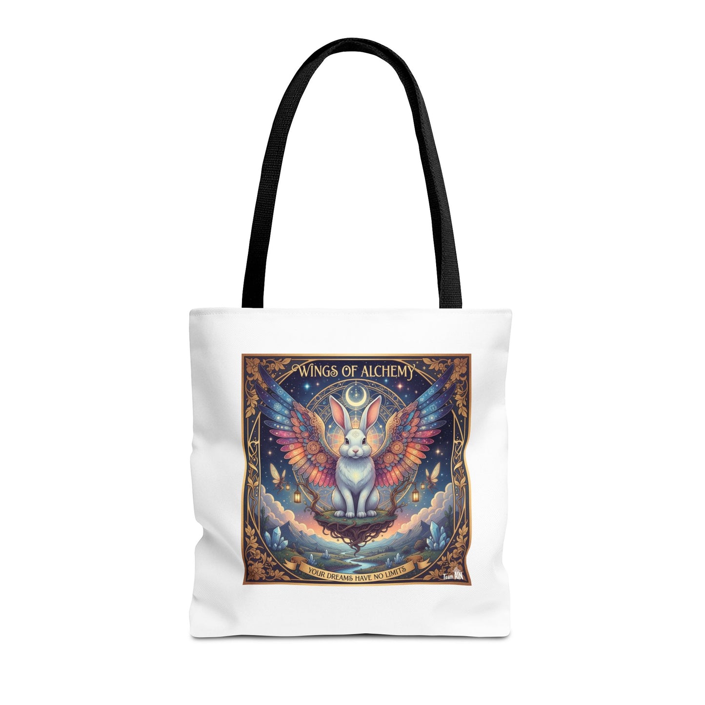 Whimsical Cat Tote Bag, Eco-Friendly Shopping Bag, Art Print Tote, Magical Animal Gift, Cute Cat Lover Accessory