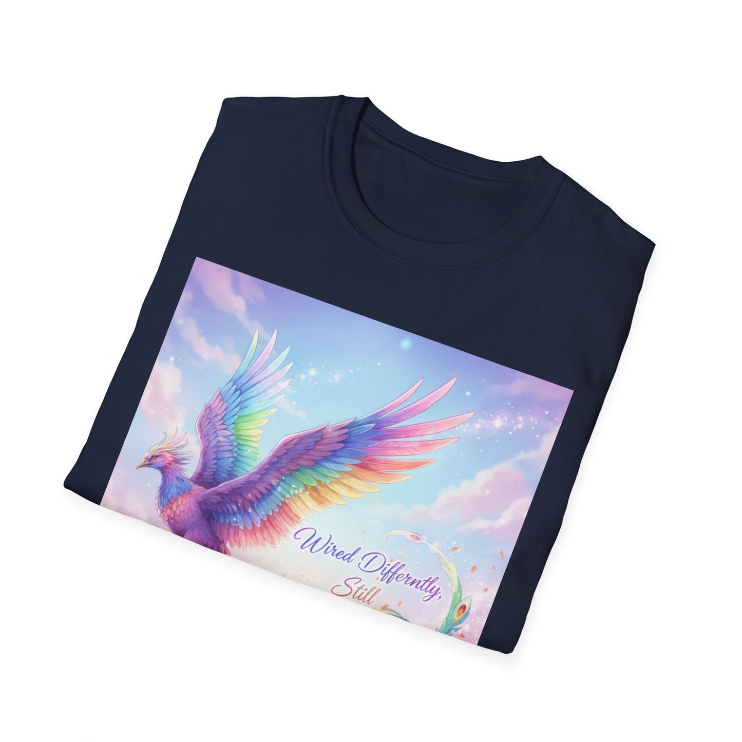 Wired Differently Still Brilliant T-Shirt | ADHD Autism Pride Tee, Rainbow Phoenix Anime Top, Neurospicy Fantasy Shirt”