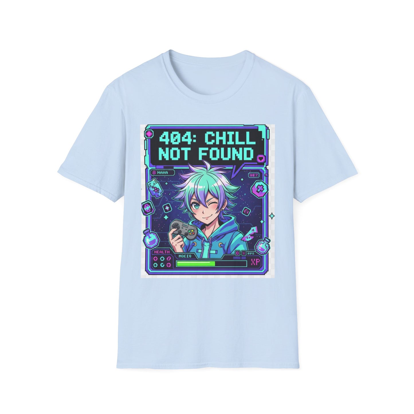 404 Chill Not Found T-Shirt, Gaming Tee for Fans, Casual Wear, Unique Gift for Gamers, Streetwear Style, Cool Graphic Shirt