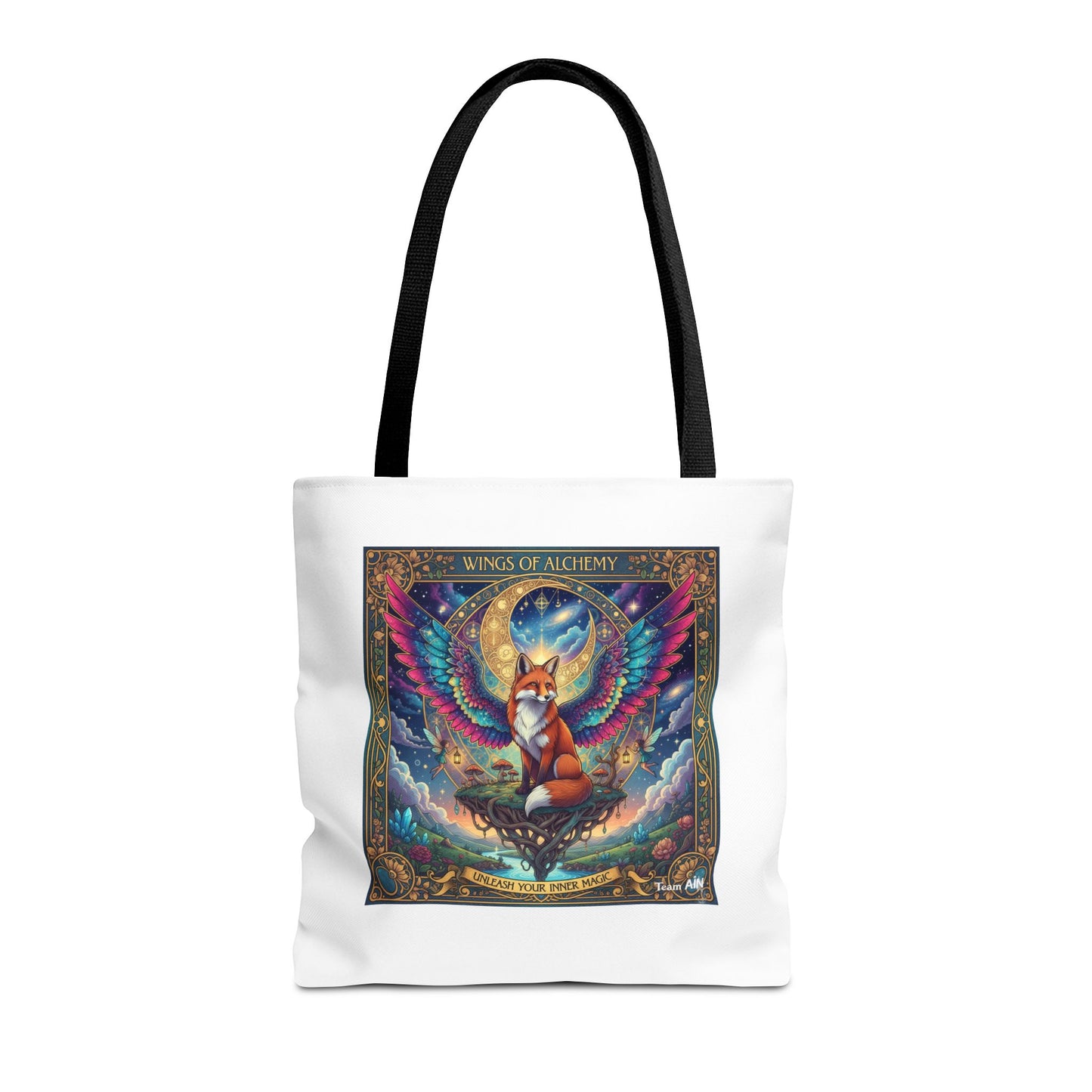 Mystical Fox Alchemy Tote Bag, Magical Art Bag, Eco-Friendly Shopping Tote, Gift for Animal Lovers, Fairy Tale Style