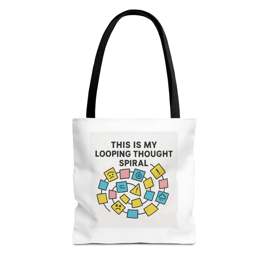 Thought Spiral Tote Bag, Funny Shopping Tote, Gift for Students, Creative Carryall, Unique Tote for Artists, Everyday Use Bag