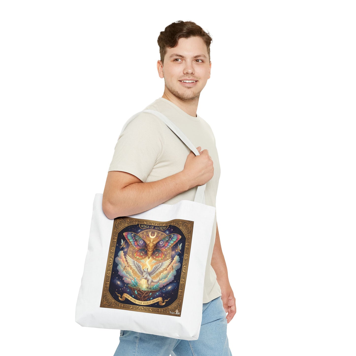 Mystical Butterfly Tote Bag, Bohemian Canvas Bag, Eco-Friendly Shopping Tote, Gypsy Gift, Art Print Bag, Festival Accessory