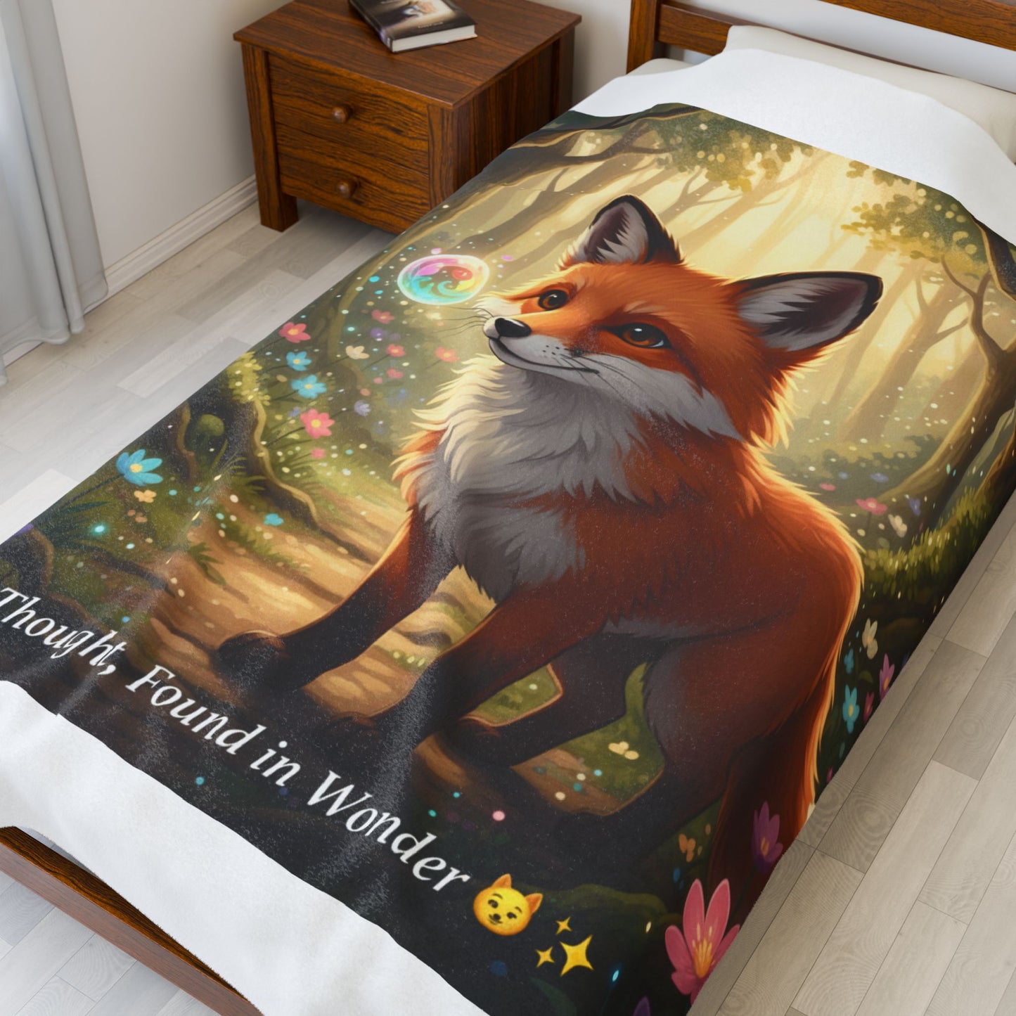 Lost in Thought Fox Blanket | Enchanted Woodland Throw