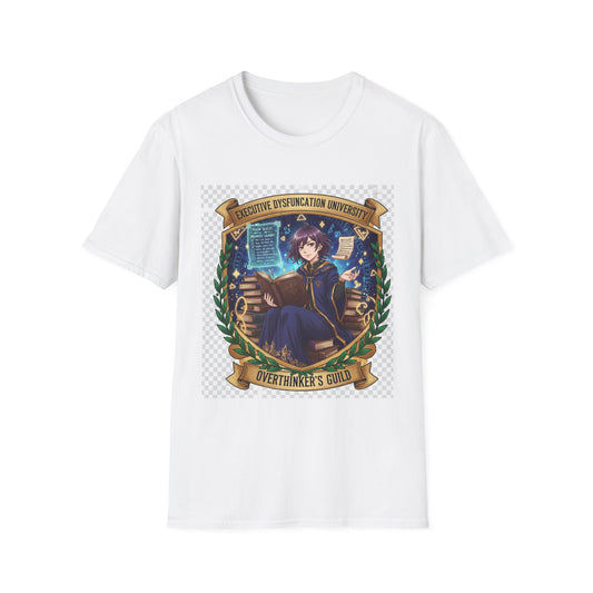 Executive Dysfunction University T-Shirt | Anime Overthinker’s Guild Tee, ADHD Humor Shirt, Otaku Academia Pride Top