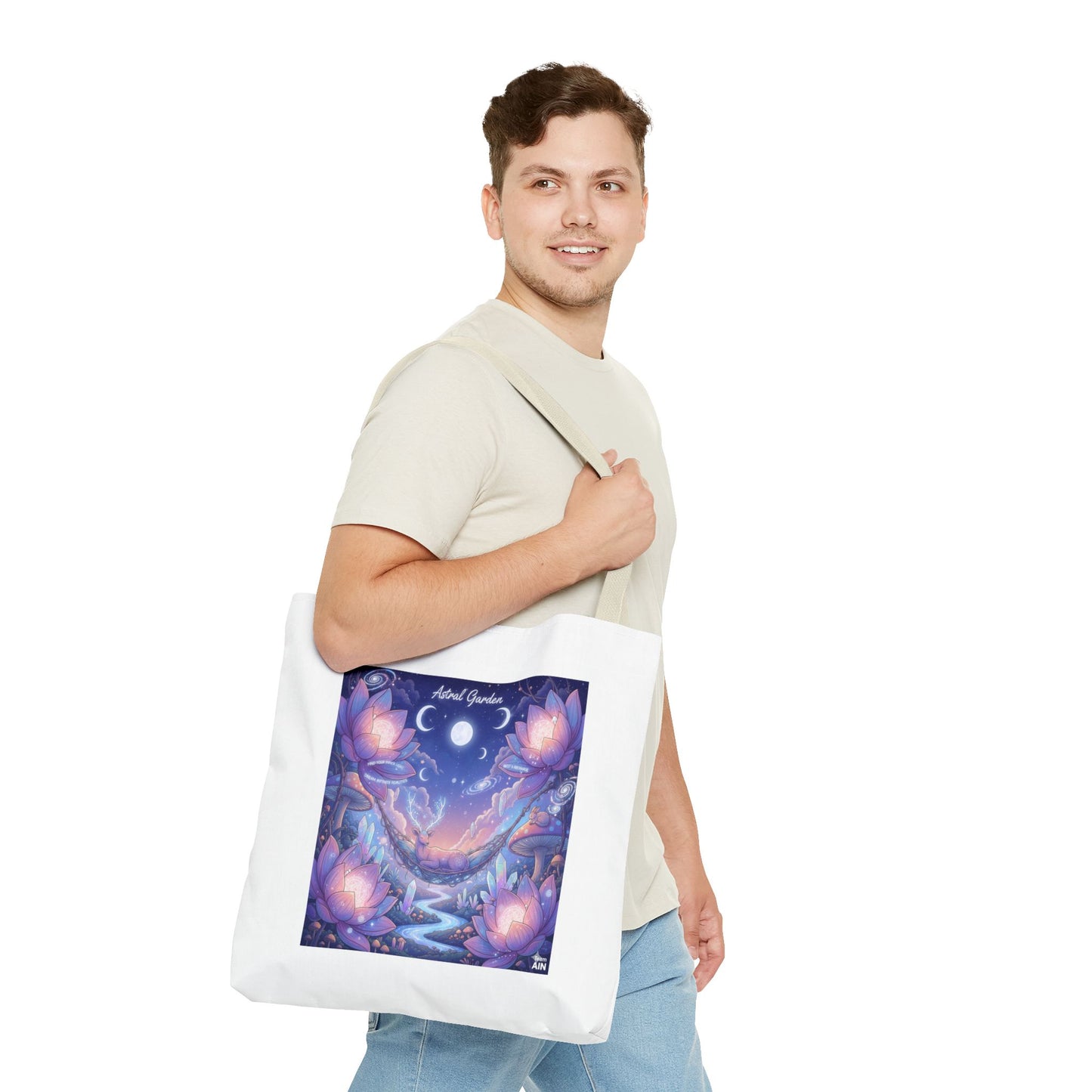 Mystical Floral Tote Bag | AOP Design, Day Out Bag, Eco-Friendly Shopper, Gift for Her, Floral Art Carryall