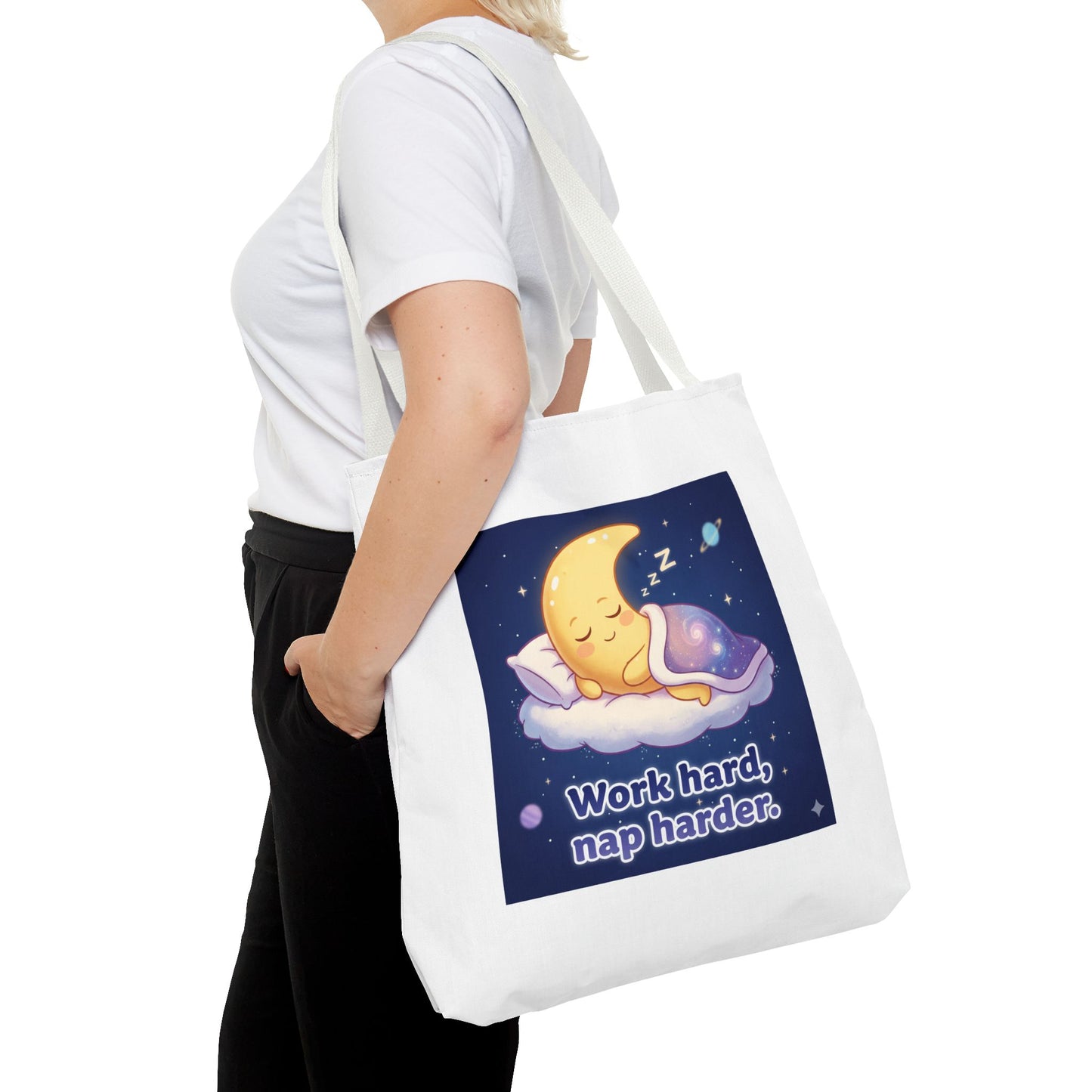 Whimsical Tote Bag Featuring 'Work Hard, Nap Harder' Design | Ideal for Students, Busy Moms, and Gift Giving | Perfect for Everyday, [...]