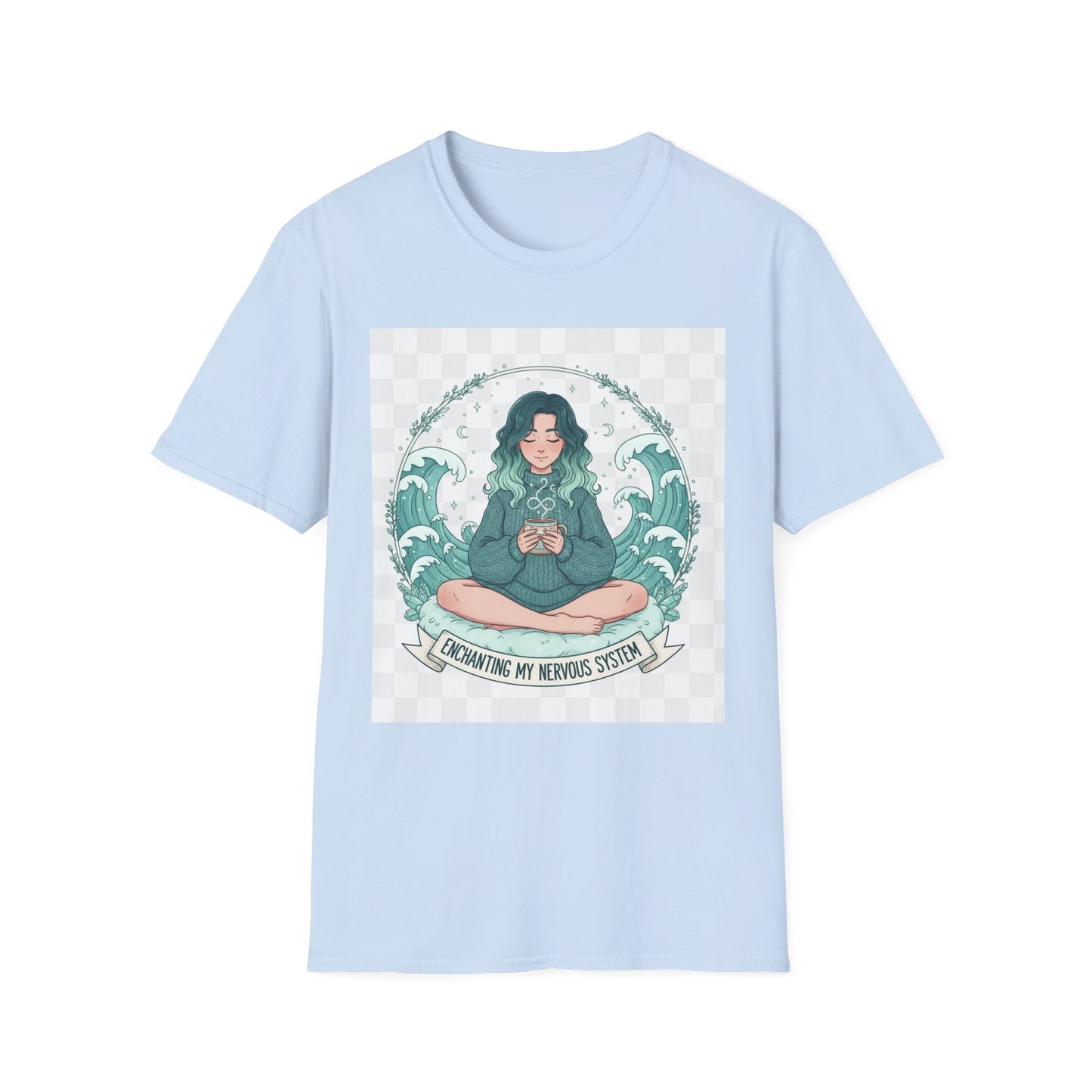 Enchanting My Nervous System T-Shirt | Cozy Mindfulness Tee, Neurospicy Self-Care Shirt, Calm Aesthetic Anime Top