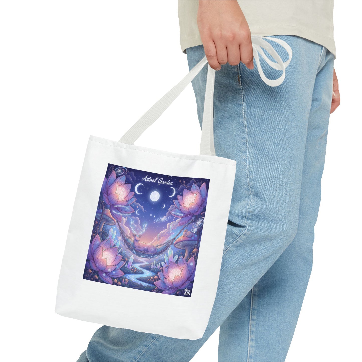 Mystical Floral Tote Bag | AOP Design, Day Out Bag, Eco-Friendly Shopper, Gift for Her, Floral Art Carryall
