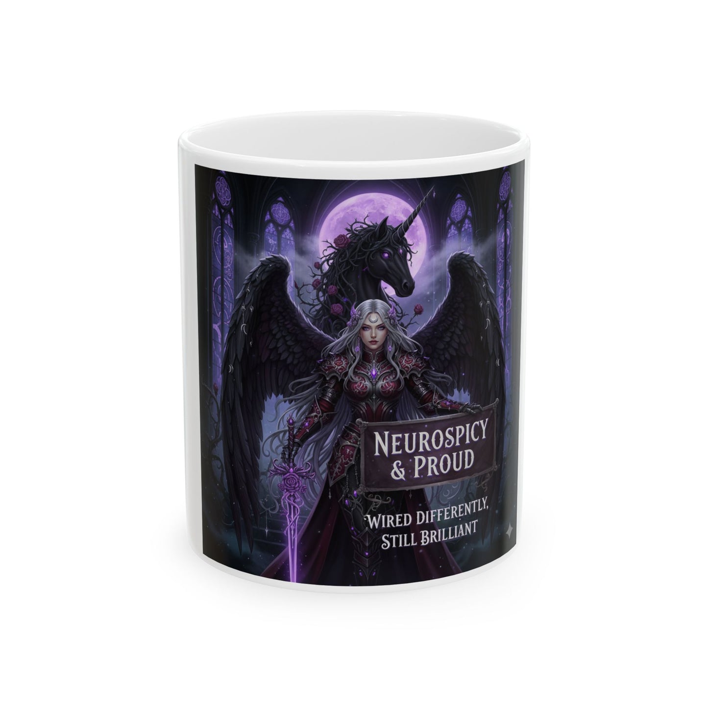 Neurospicy & Proud Gothic Angel Coffee Mug