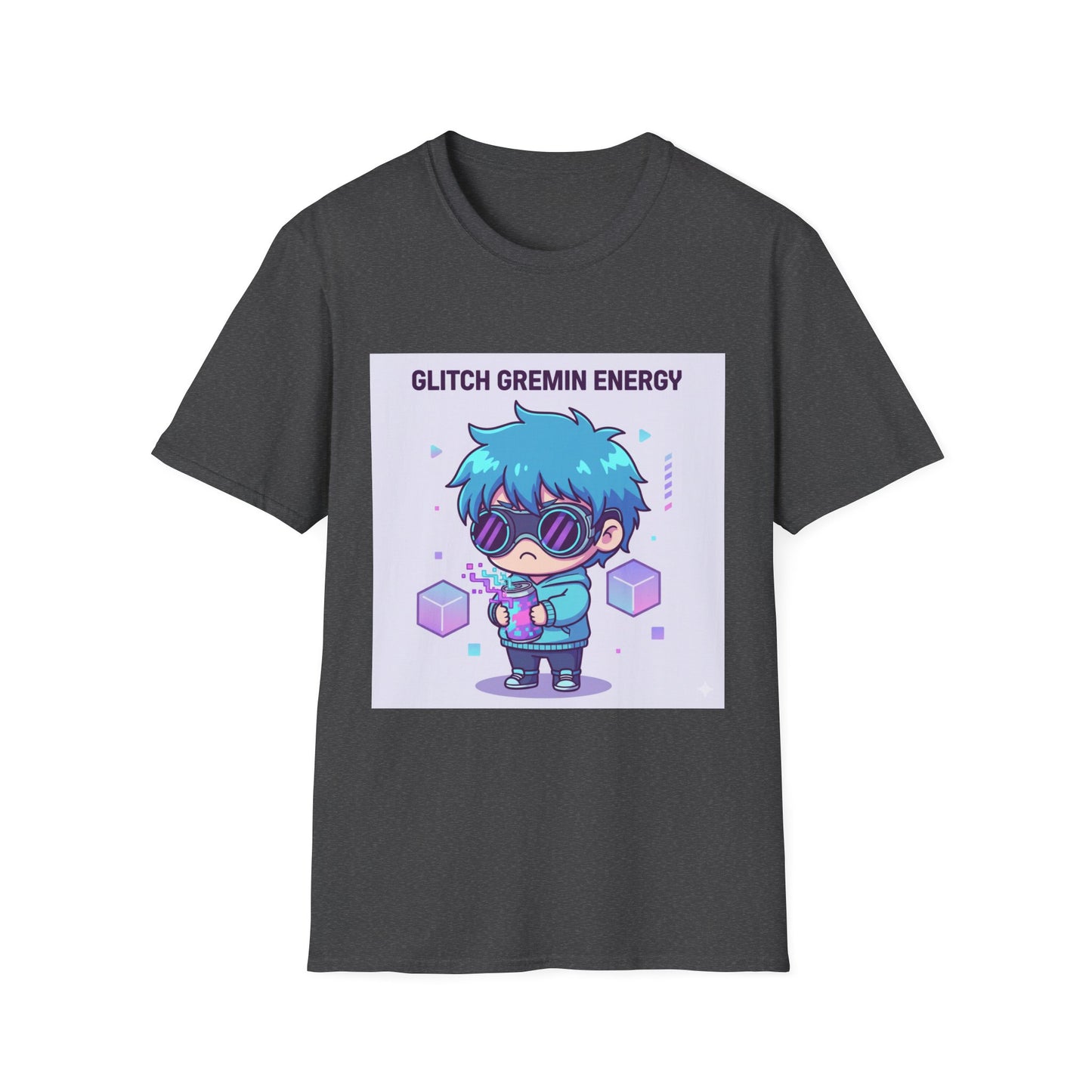 Chibi Cyberpunk T-Shirt – “Glitch Gremlin Energy” | Cute Gamer Streetwear Graphic Tee