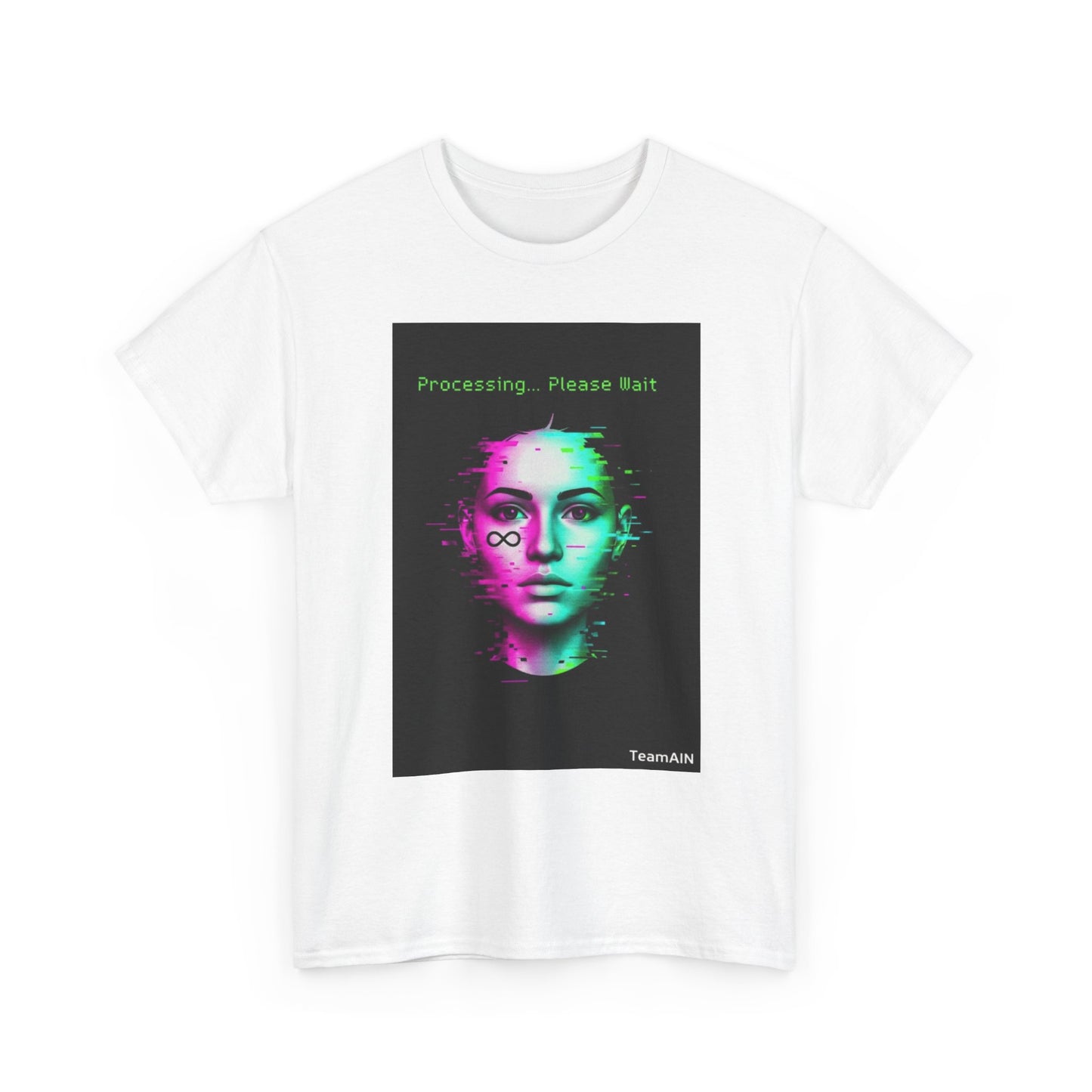 Retro Digital Art Tee, Processing Please Wait Shirt, Unisex Cotton T-Shirt, Techy Graphic Tee, Unique Gift for Gamers, Artsy Fashion
