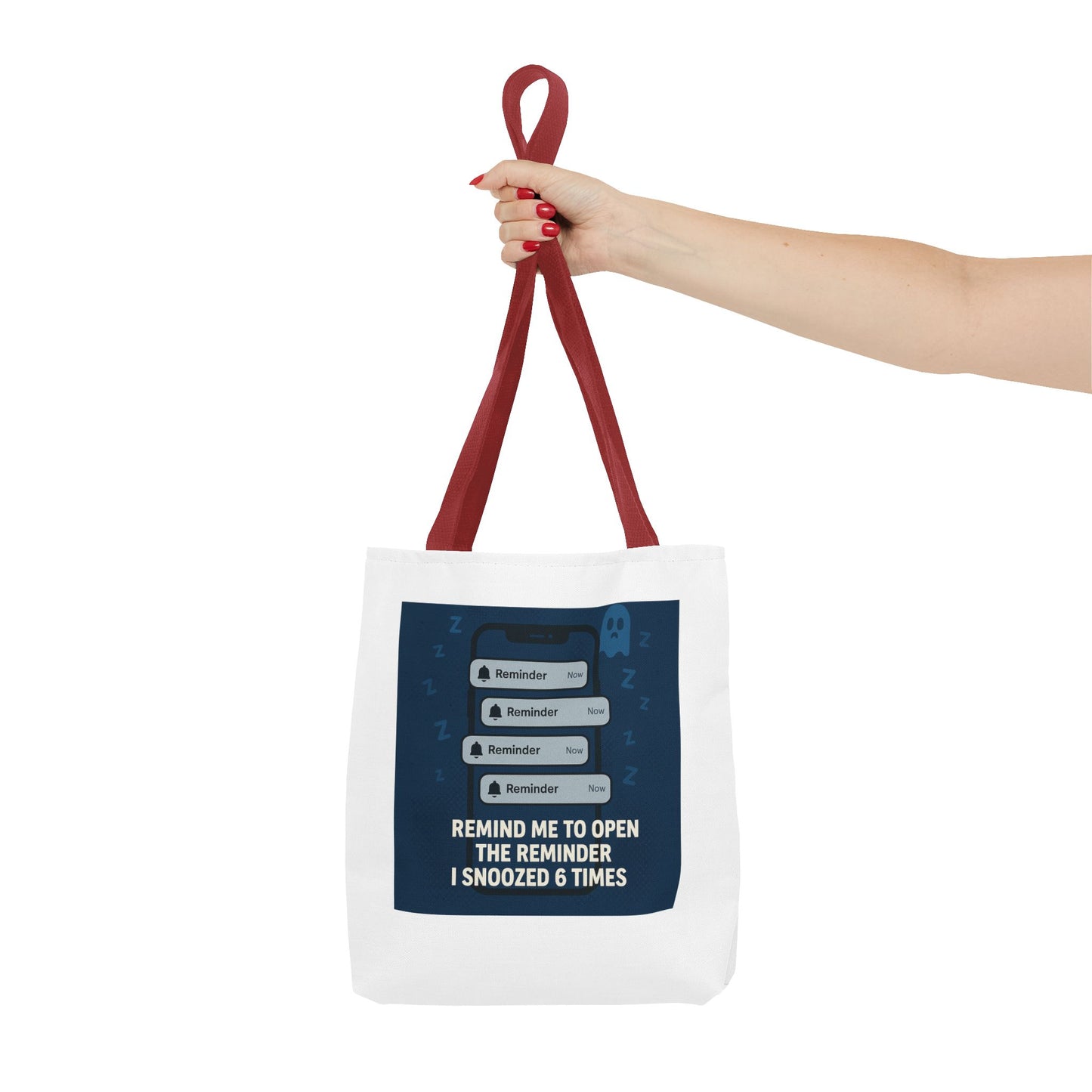 Sleepy Reminder Tote Bag with Fun Snooze Design, Funny Gift for Night Owls, Perfect for School, Work, or Everyday Use