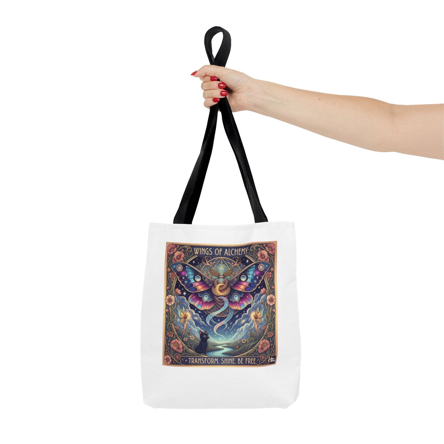 Wings of Alchemy Tote Bag - Transform, Shine, Be Free, Magical Art, Eco-Friendly Canvas Bag, Perfect Gift for Nature Lovers