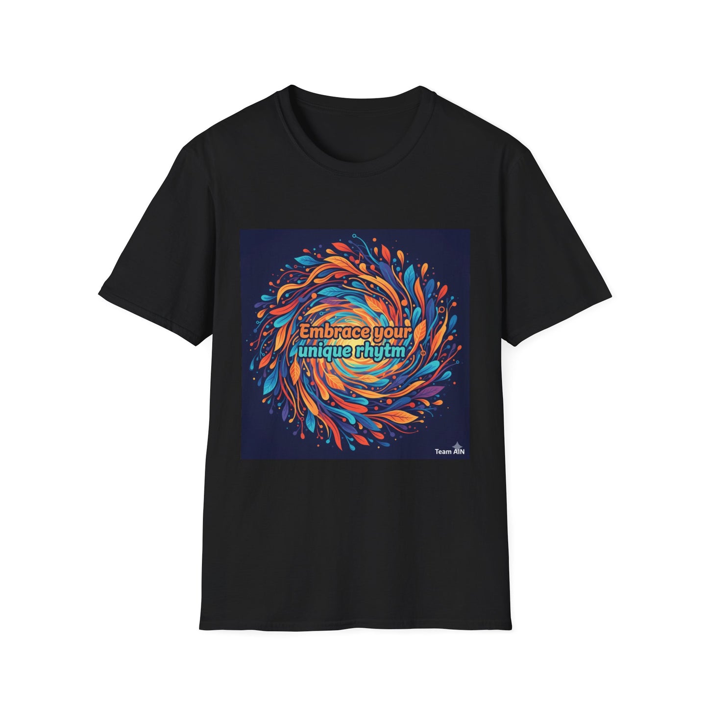 "Embrace Your Unique Rhythm" Neurodiversity-Inspired T-Shirt – Swirl Art Design on White Unisex Tee