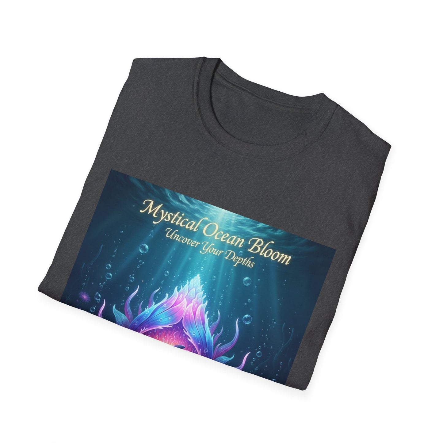 Mystical Ocean Bloom Unisex T-Shirt, Spiritual Tee, Ocean Lover Gift, Meditation Shirt, Eco-Friendly Apparel, Trendy Graphic Top