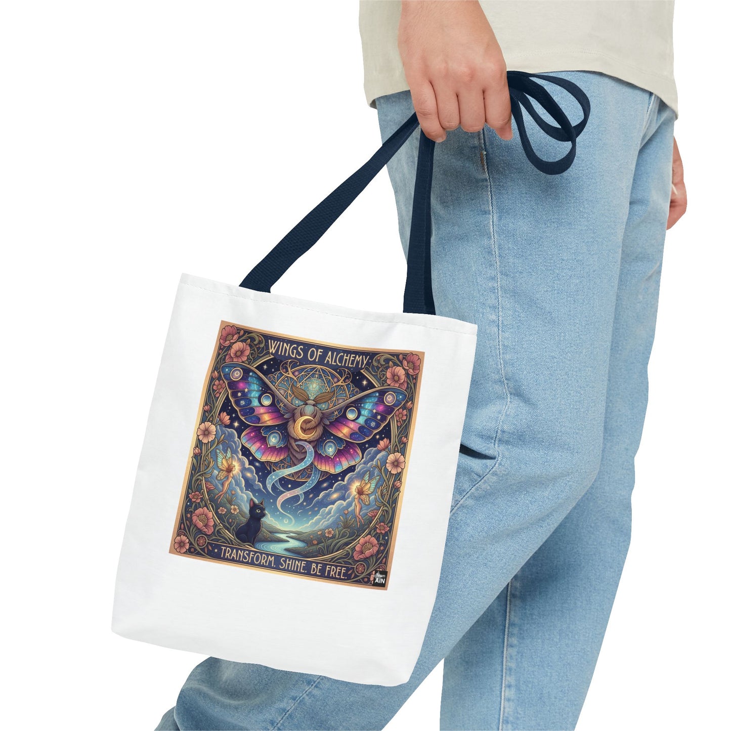 Wings of Alchemy Tote Bag - Transform, Shine, Be Free, Magical Art, Eco-Friendly Canvas Bag, Perfect Gift for Nature Lovers