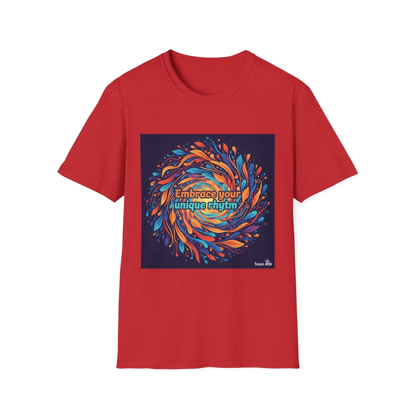 "Embrace Your Unique Rhythm" Neurodiversity-Inspired T-Shirt – Swirl Art Design on White Unisex Tee
