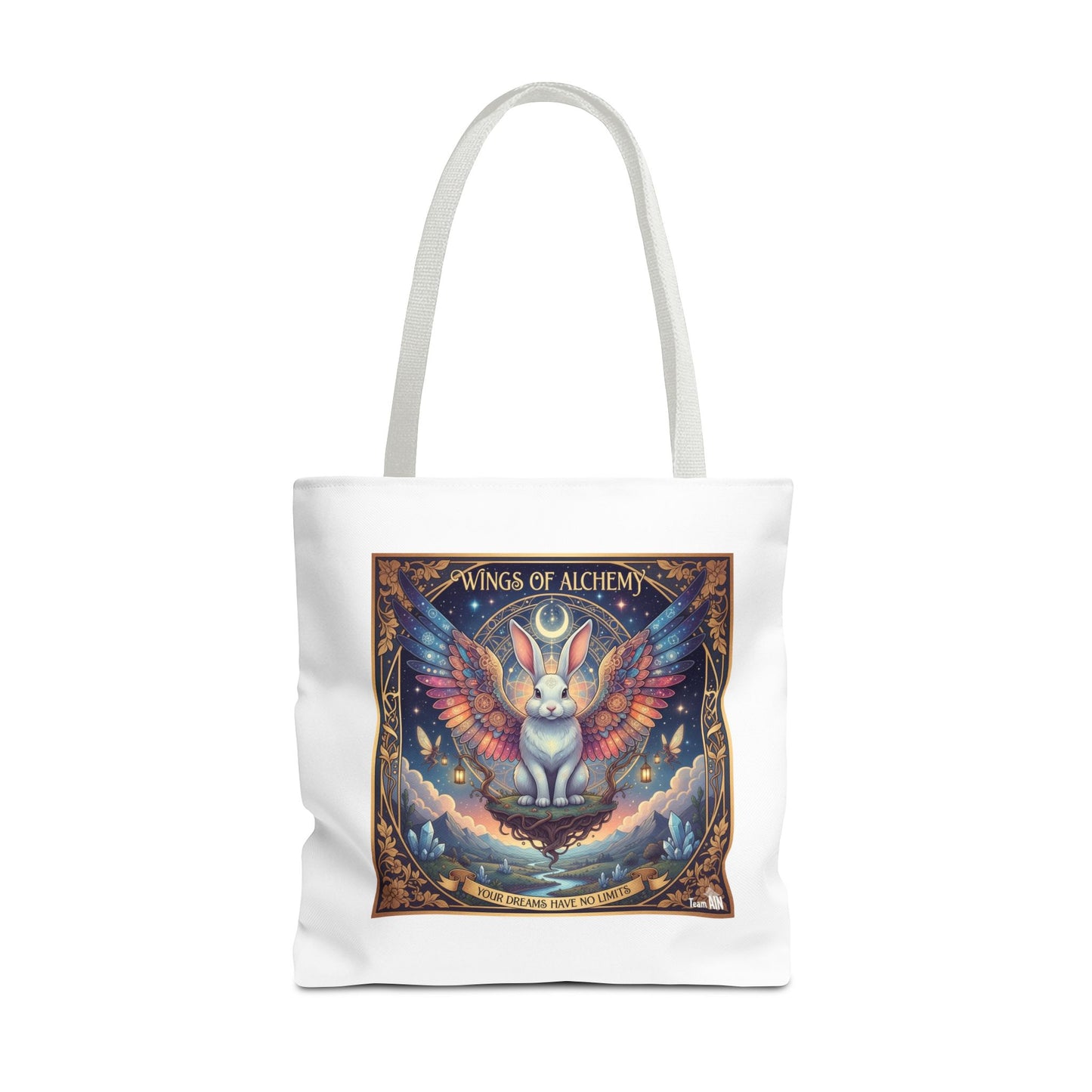 Whimsical Cat Tote Bag, Eco-Friendly Shopping Bag, Art Print Tote, Magical Animal Gift, Cute Cat Lover Accessory