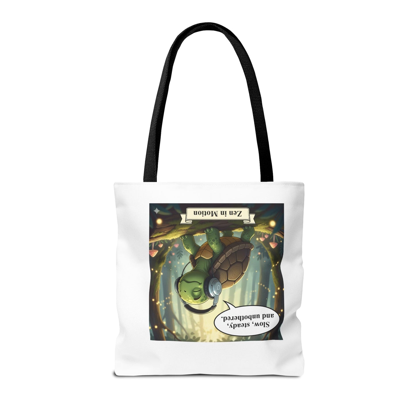 Zen Turtle Tote Bag - Slow and Steady, Inspirational Bag for Nature Lovers, Eco-Friendly Shopping, Gift for Friends, Yoga, Mindfulness