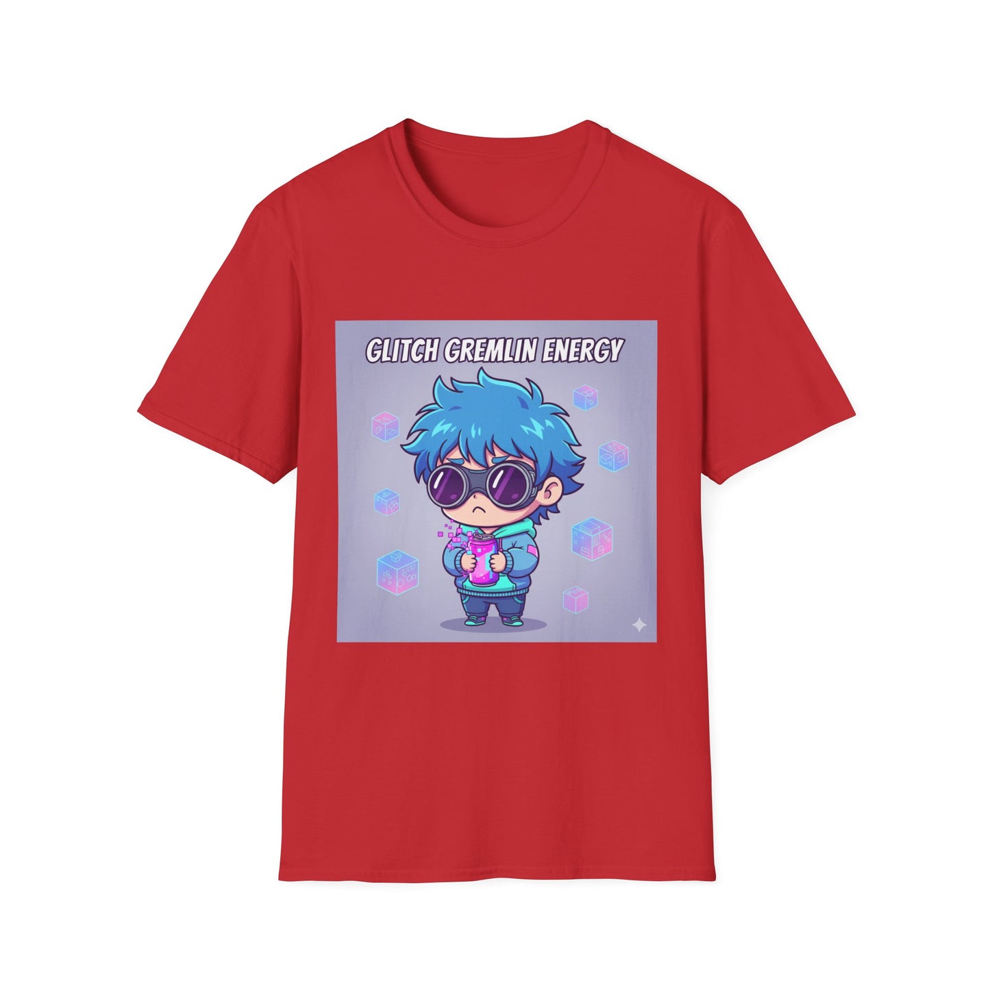 Chibi Gamer T-Shirt – “Glitch Gremlin Energy” | Cute Cyberpunk Streetwear Tee